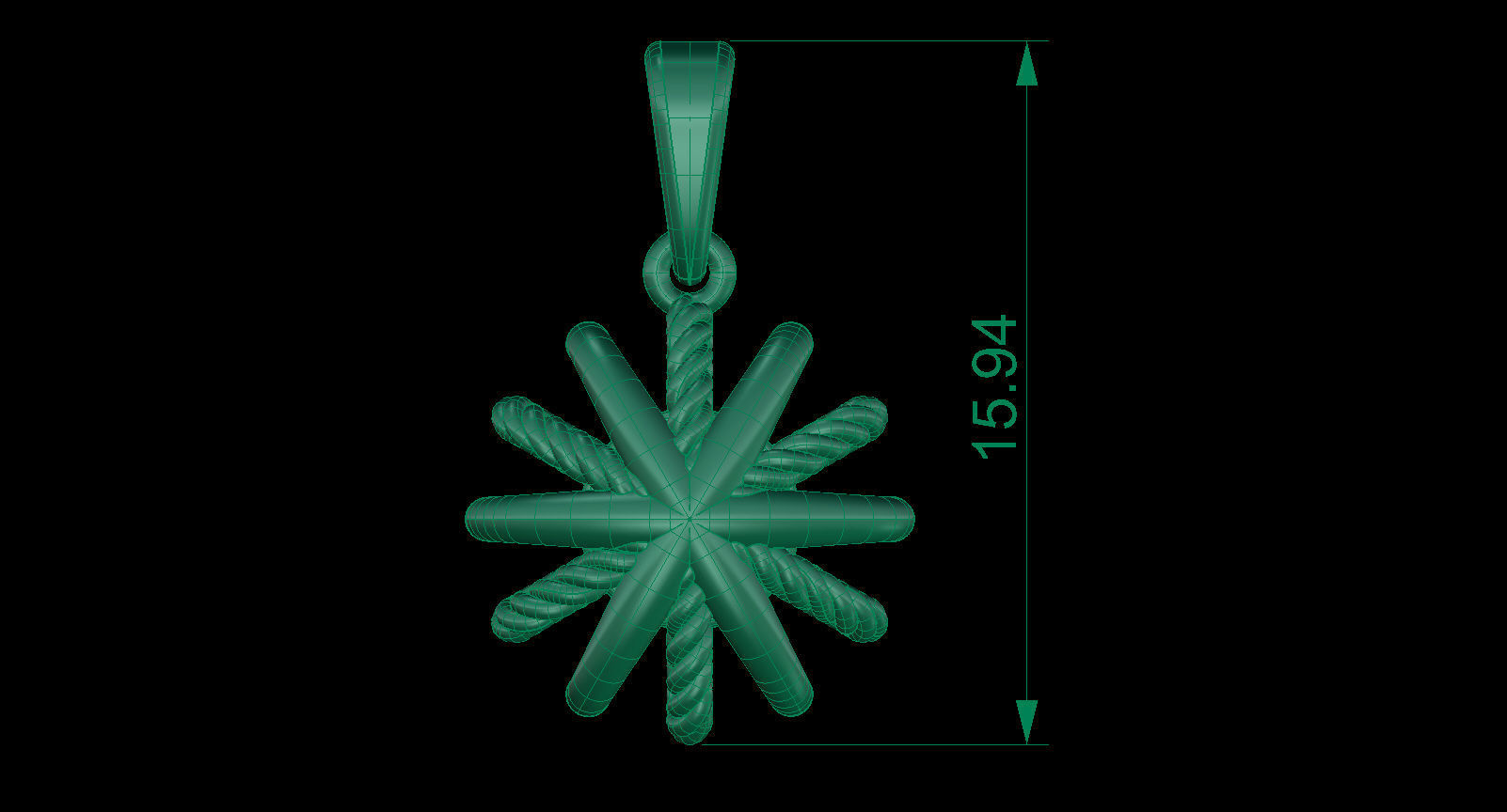 Starburst Earring and Pendant 3D Model Collection_15