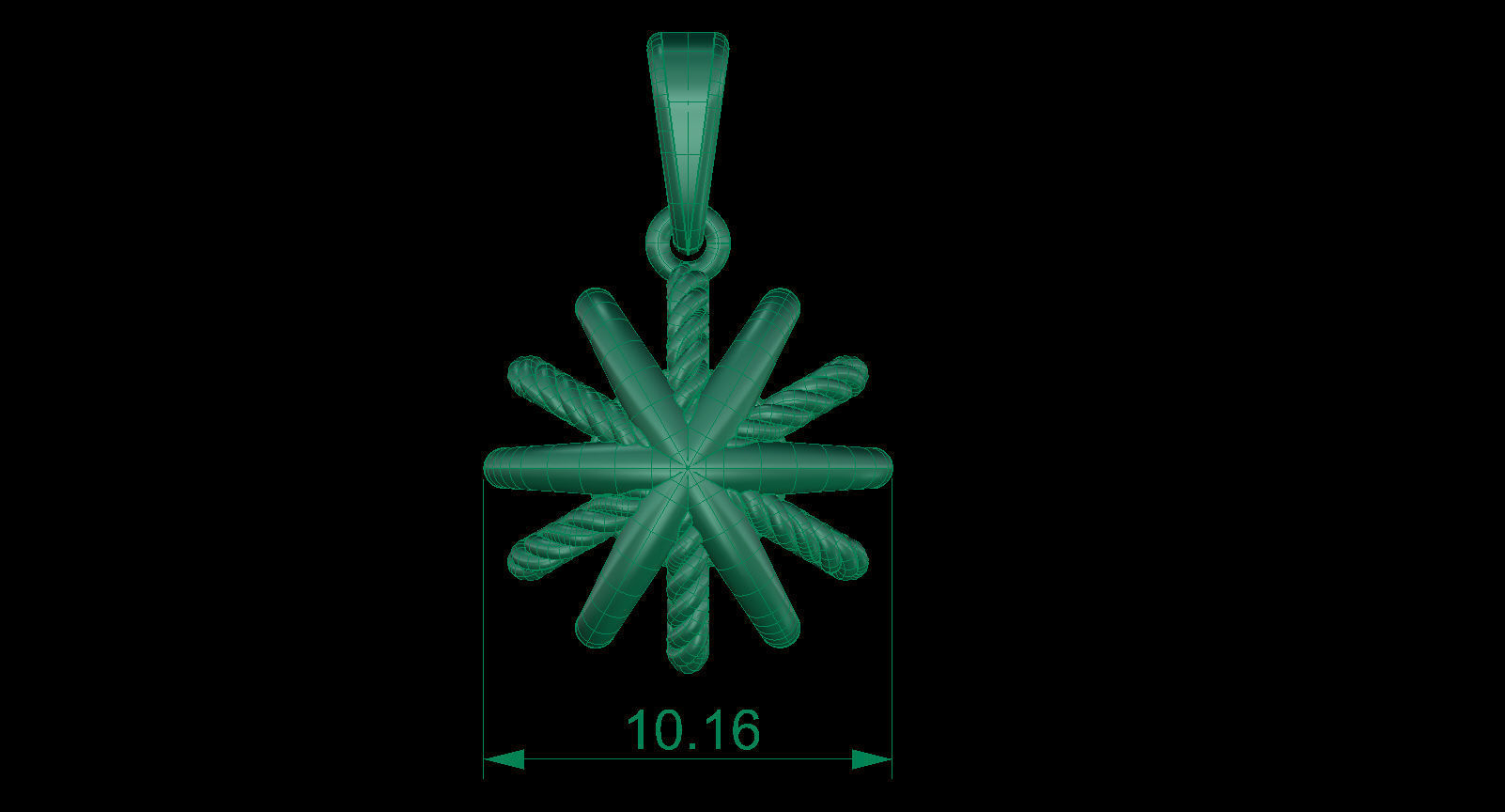 Starburst Earring and Pendant 3D Model Collection_5