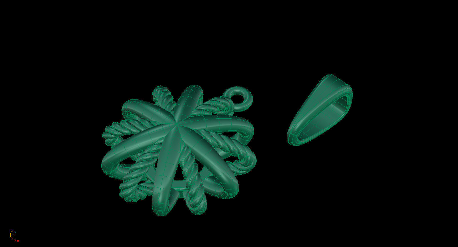 Starburst Earring and Pendant 3D Model Collection_7