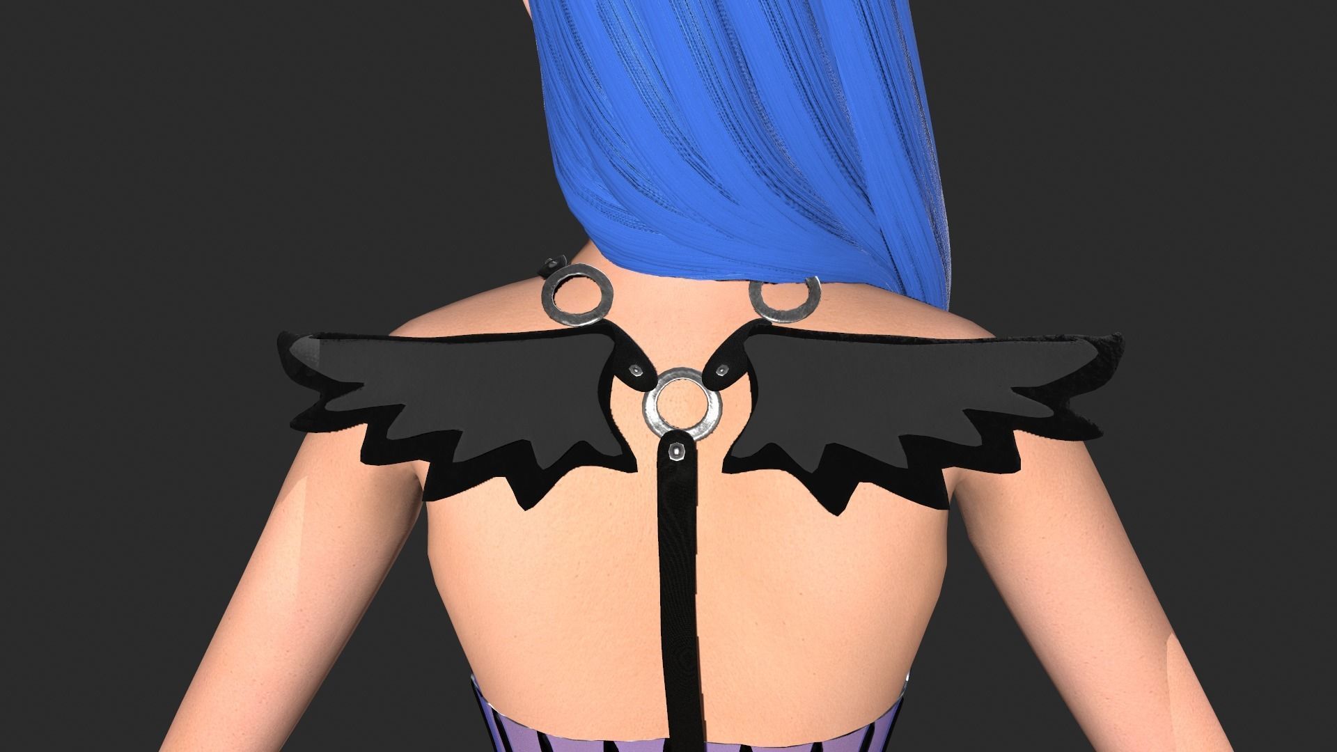 Dark Angel Low-poly 3D model_13