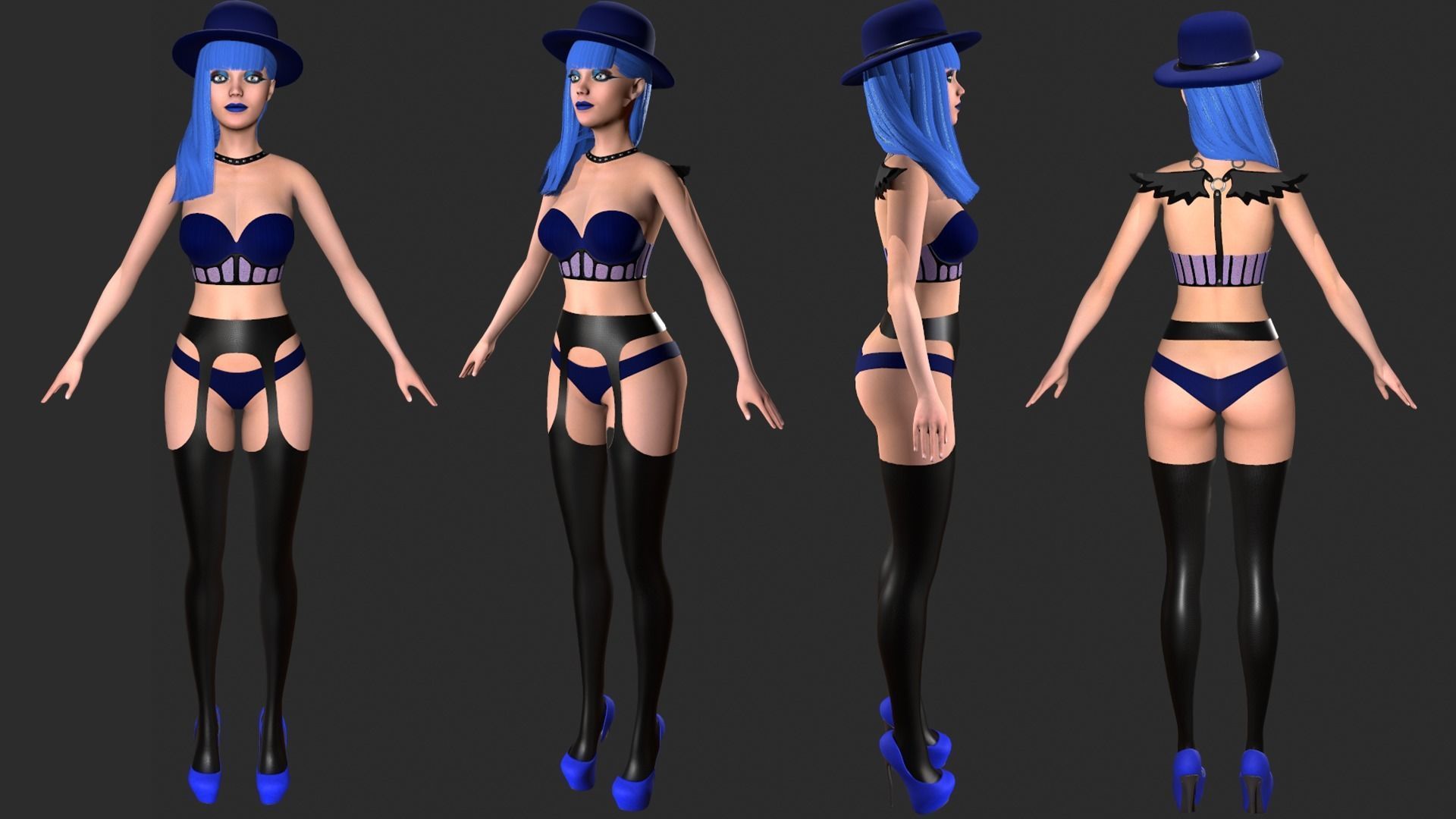 Dark Angel Low-poly 3D model_3