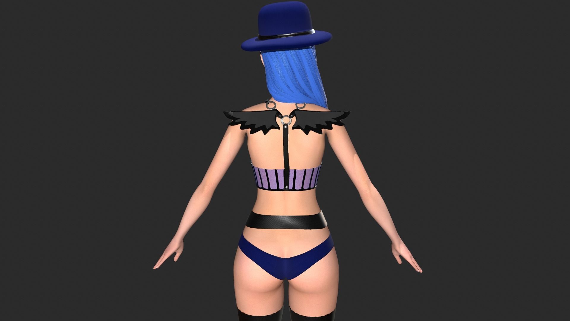 Dark Angel Low-poly 3D model_7