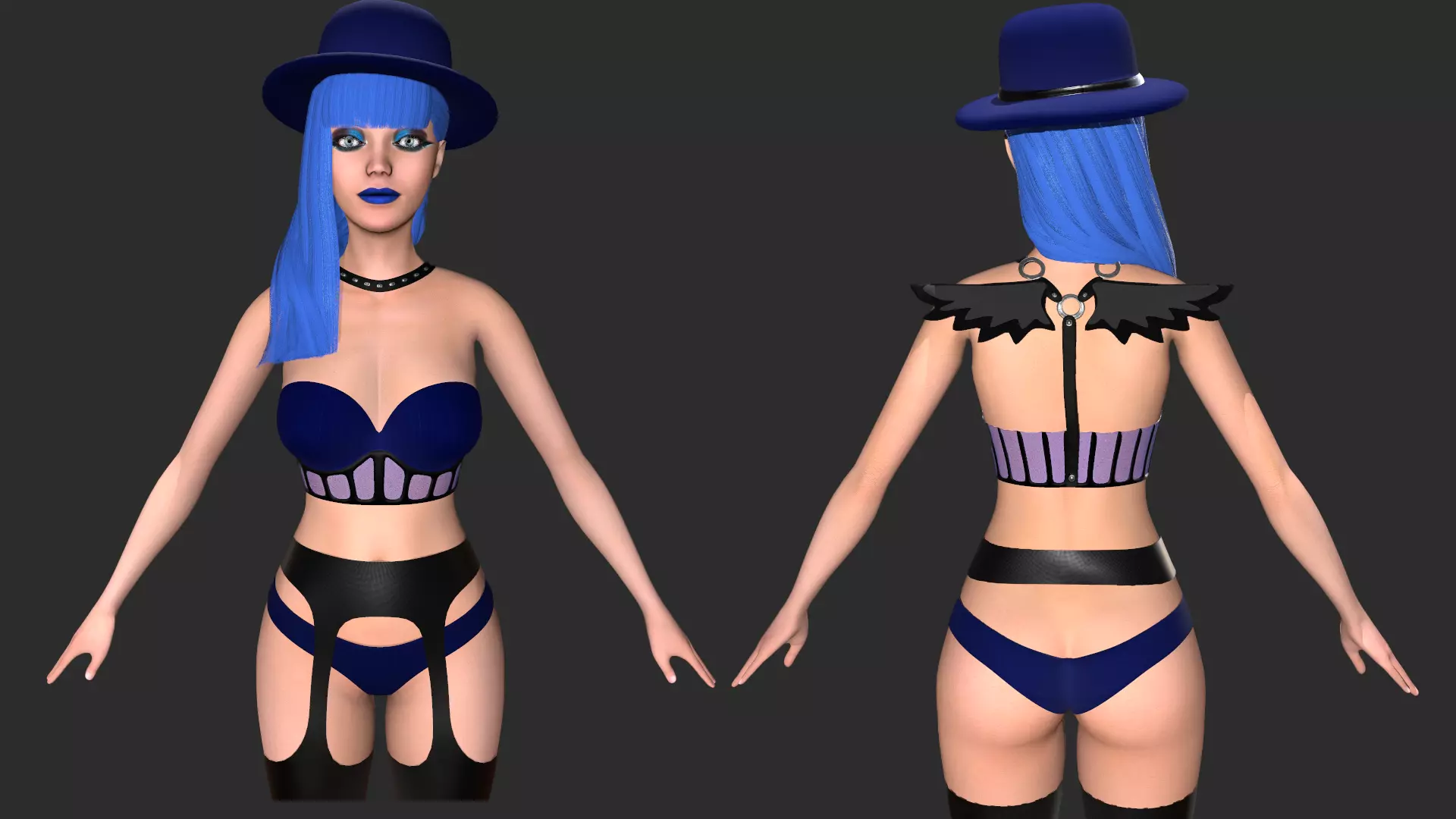 Dark Angel Low-poly 3D model_0