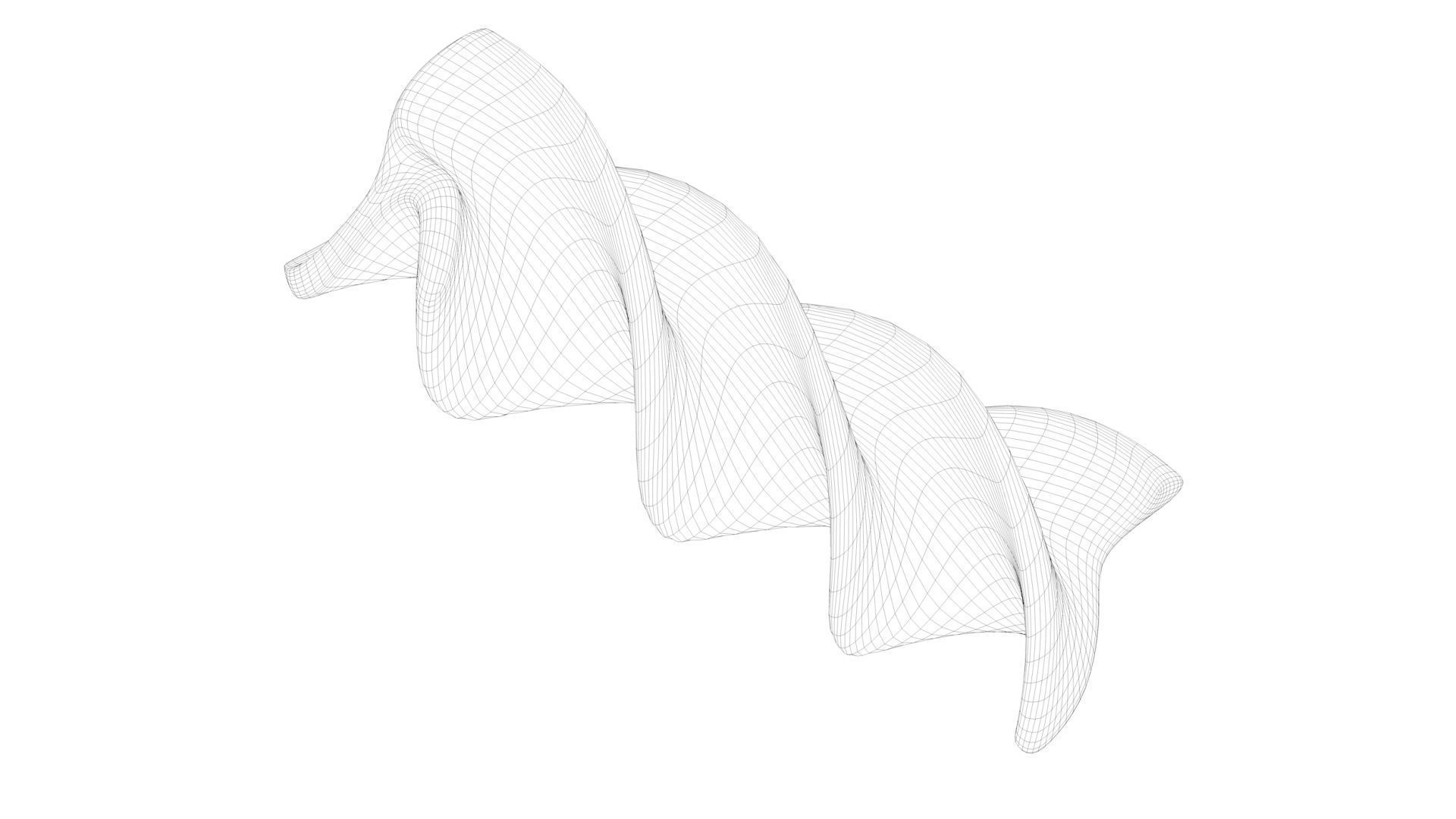 Pasta Fusilli macaroni 3D model_4