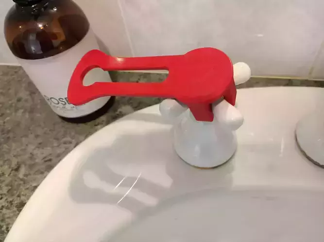 ASSISTIVE TAP HANDLE - 4 PRONG VERSION 3D print model