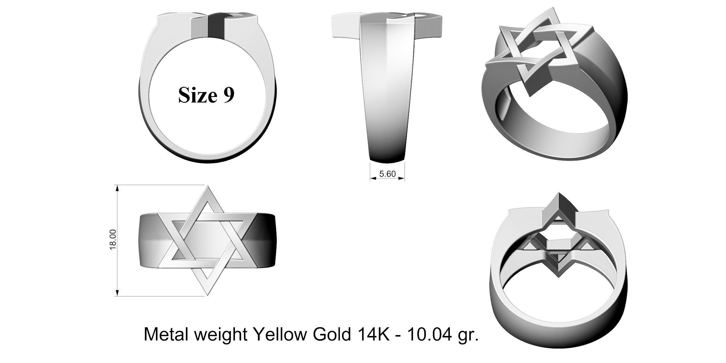 Star Ring 3D print model_6