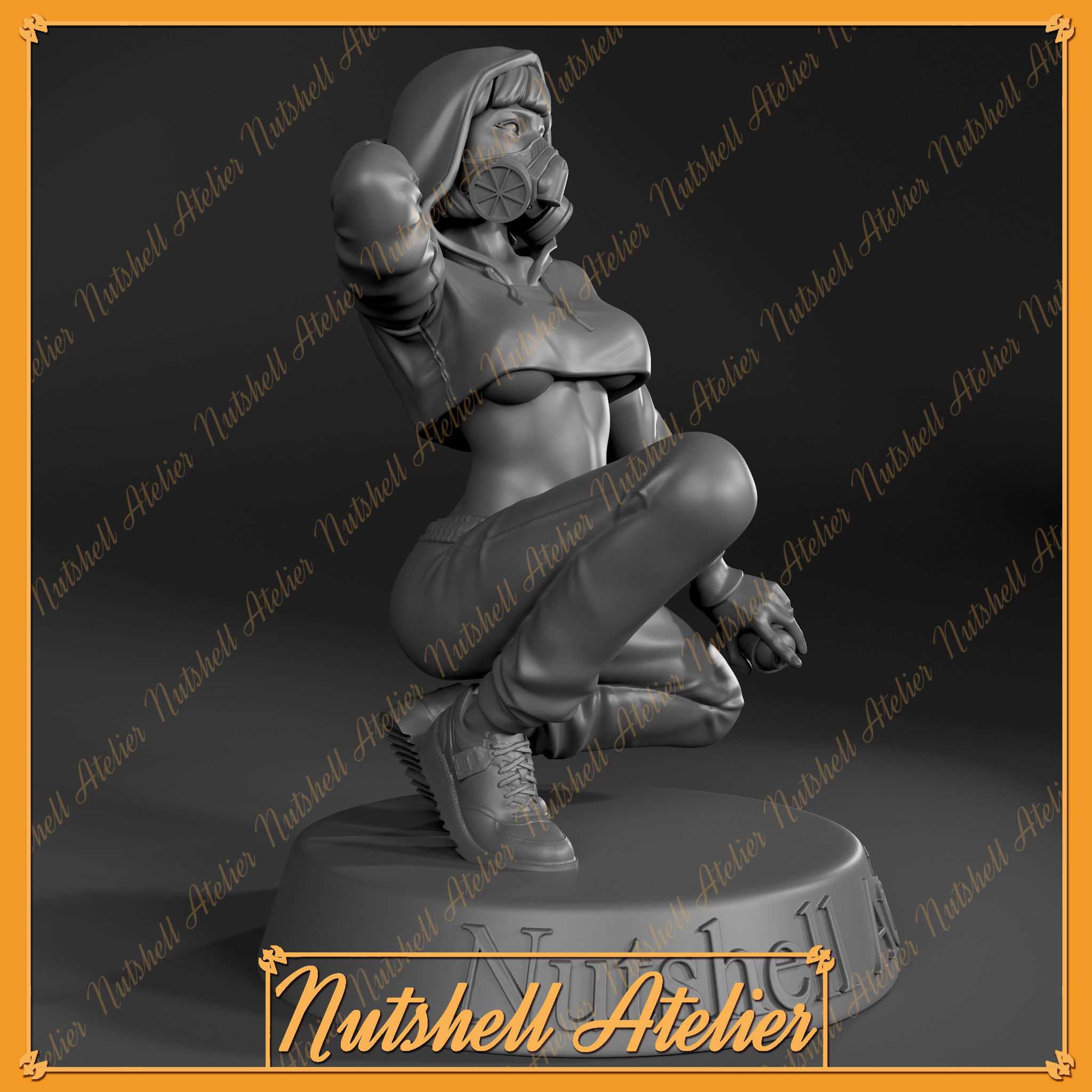 Nutshell Atelier - Graffiti girl - NSFW 3D print model_7