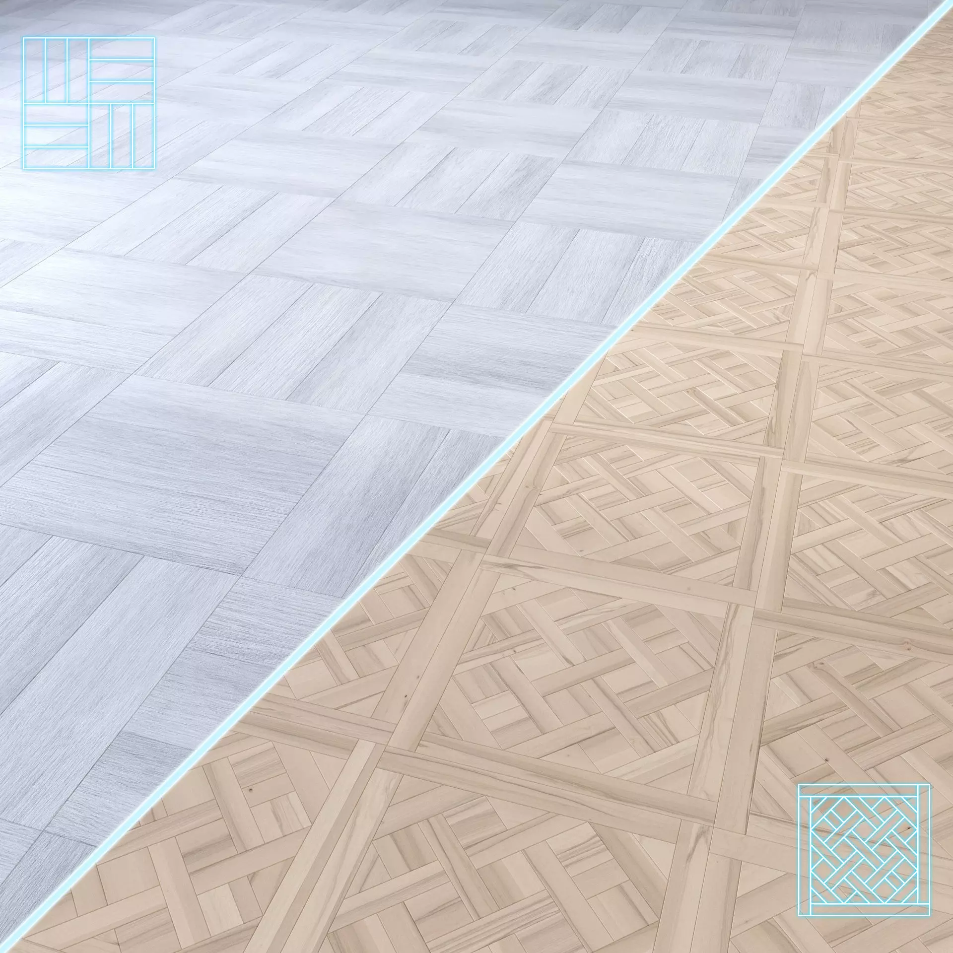Parquet - Laminate - Wooden floor 2 in 1 Low-poly 3D model_0