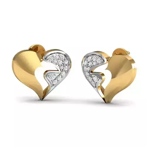 Women Heart Earrings 3dm STL FBX OBJ Render Details
