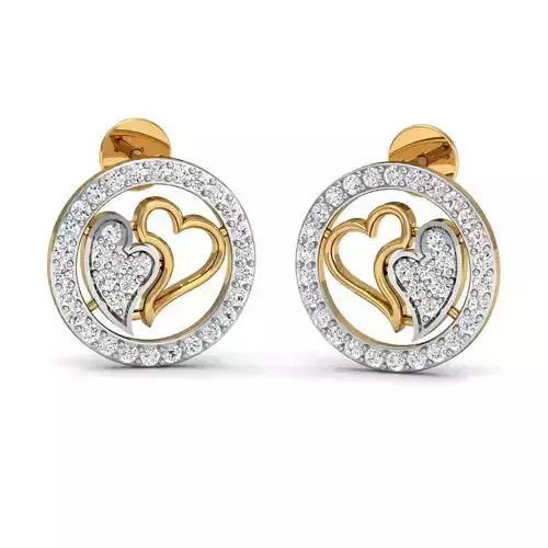 Women Heart Earrings 3dm STL FBX OBJ Render Details