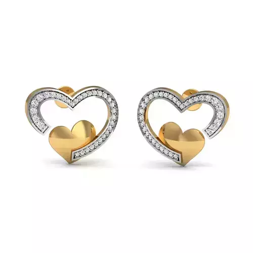 Women Heart Earrings 3dm STL FBX OBJ Render Details