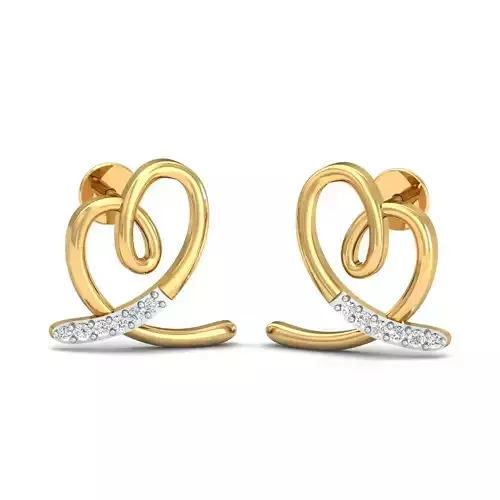 Women Heart  Earrings 3dm STL FBX OBJ Render Details