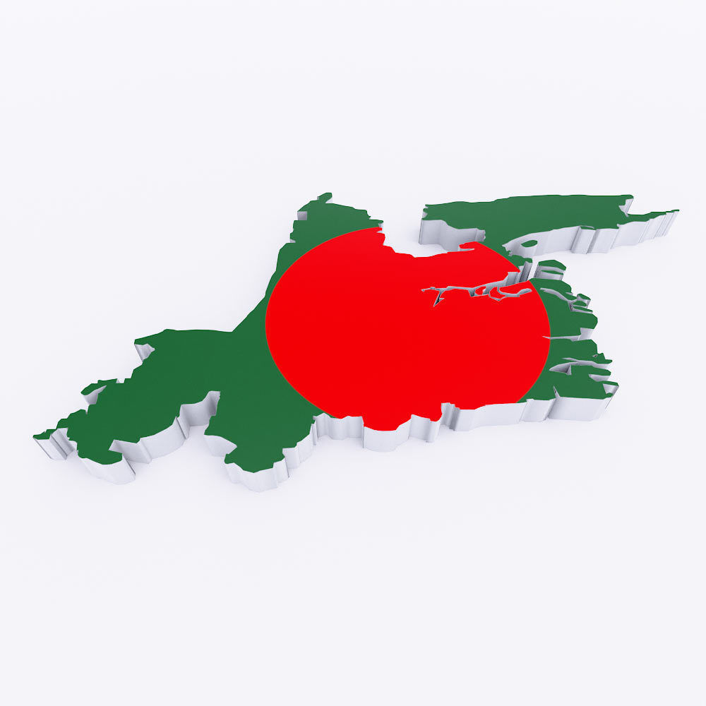 Bangladesh map 3d model  Low-poly 3D model_1