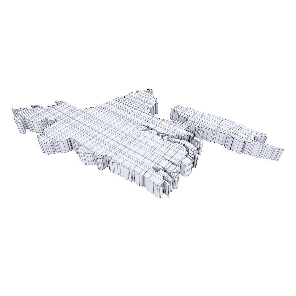Bangladesh map 3d model  Low-poly 3D model_3