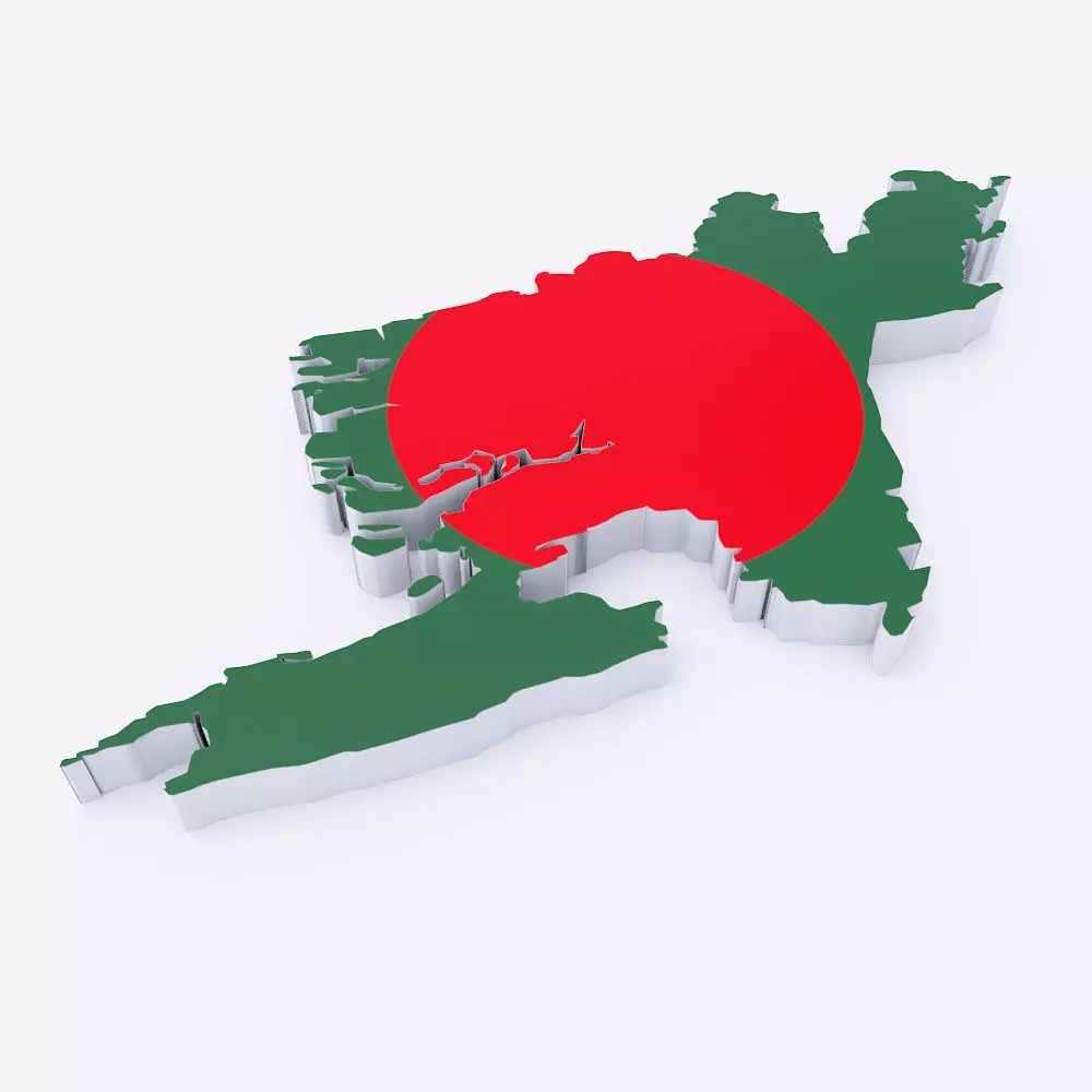 Bangladesh map 3d model  Low-poly 3D model_0