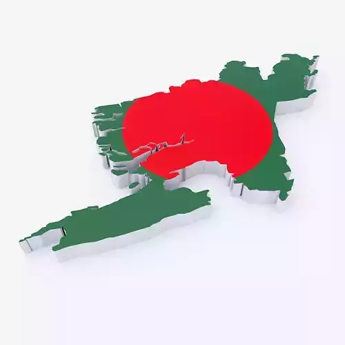 Bangladesh map 3d model 