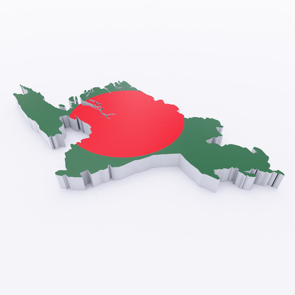 Bangladesh map 3d model  Low-poly 3D model_2