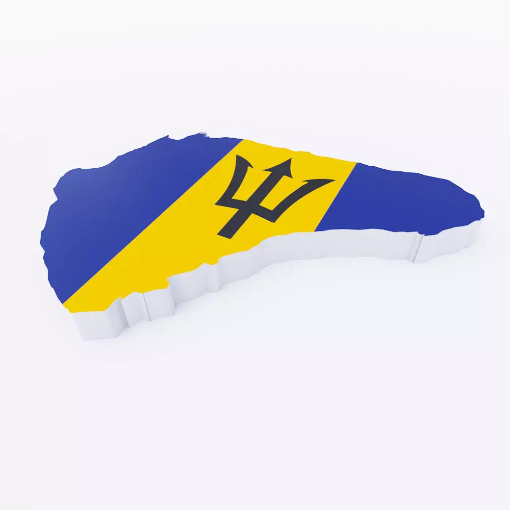Barbados map 3d model  Low-poly 3D model_0