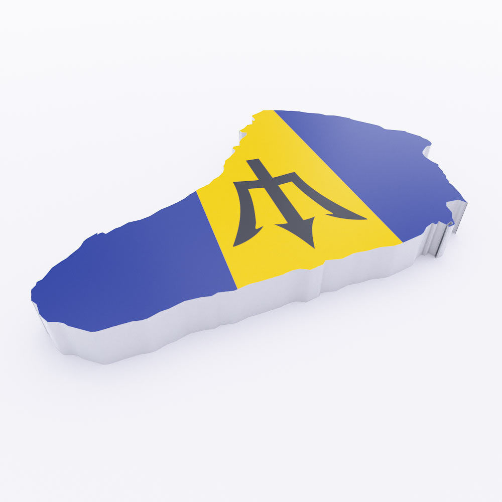 Barbados map 3d model  Low-poly 3D model_2