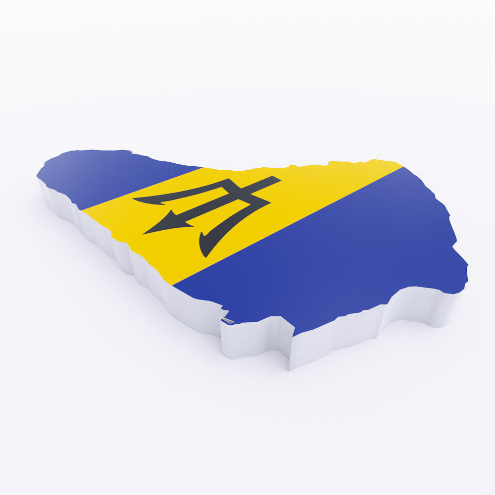 Barbados map 3d model  Low-poly 3D model_1