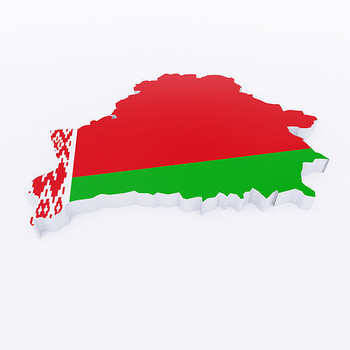 Belarus country map 3d model  Low-poly 3D model