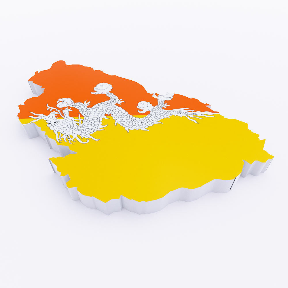 Bhutan map 3d model  Low-poly 3D model_2