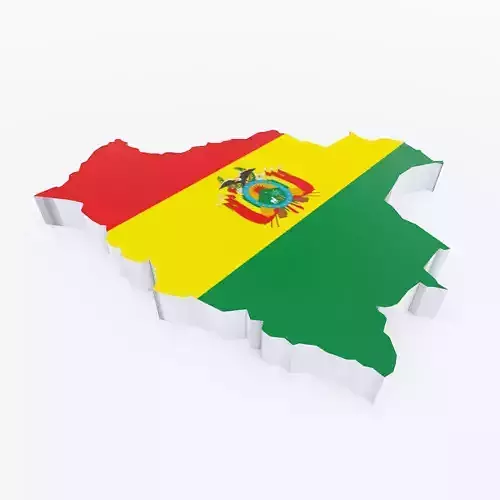 Bolivia map 3d model 