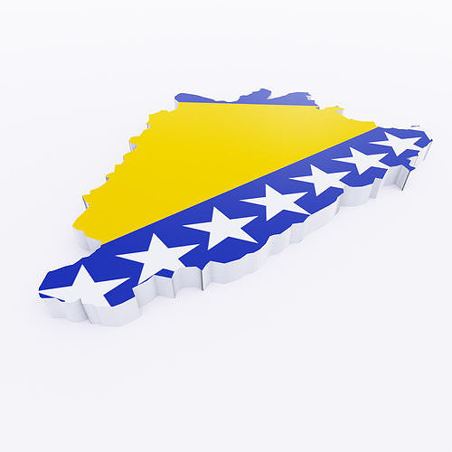 Bosnia and Herzegovina map 3d model Low-poly 3D model