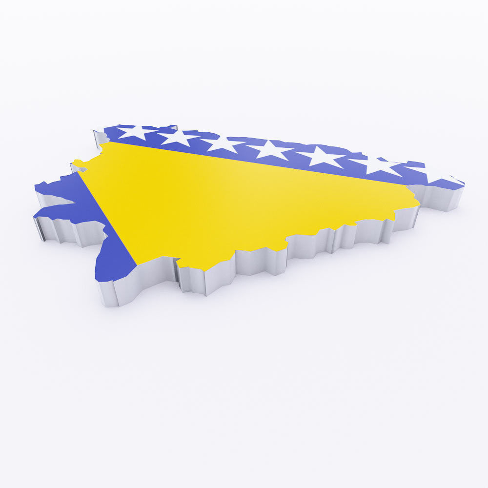 Bosnia and Herzegovina map 3d model Low-poly 3D model_1