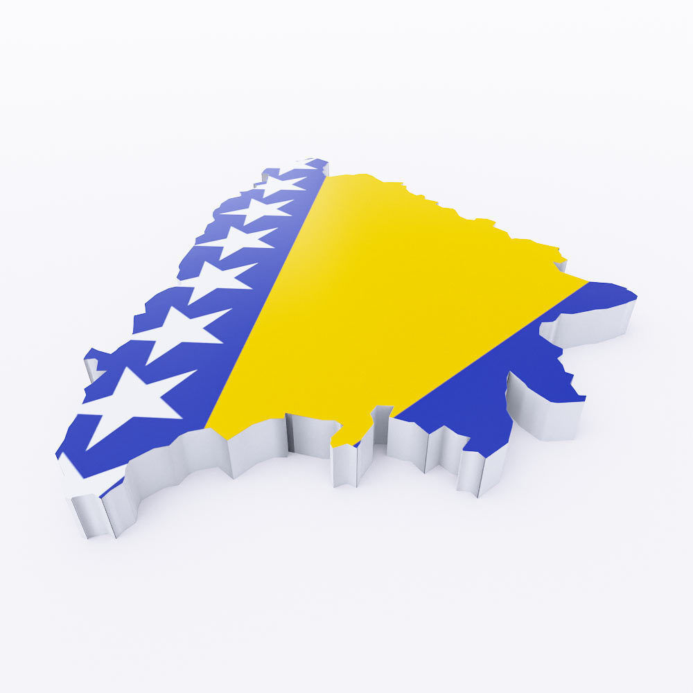 Bosnia and Herzegovina map 3d model Low-poly 3D model_2