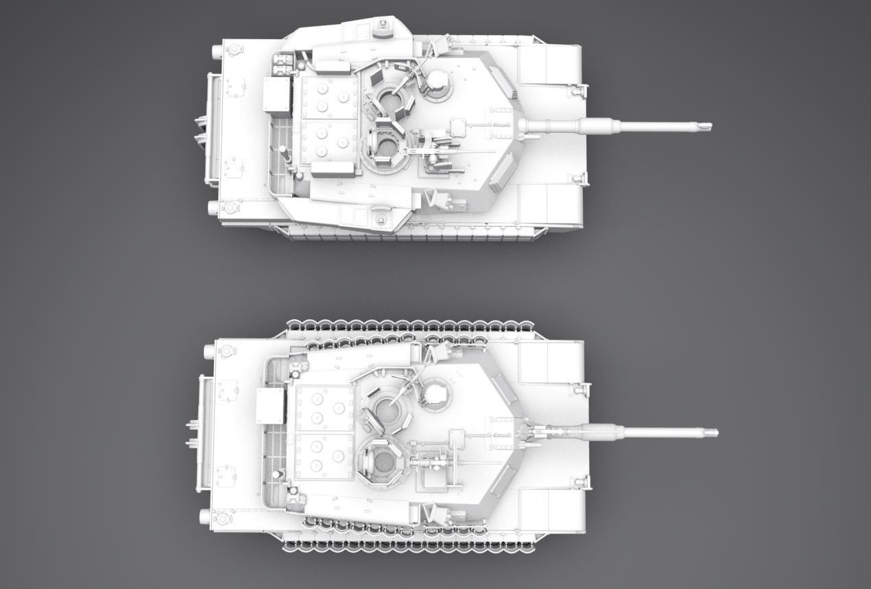 Abrams Tusk and Trophy Scale model 3D print model_3