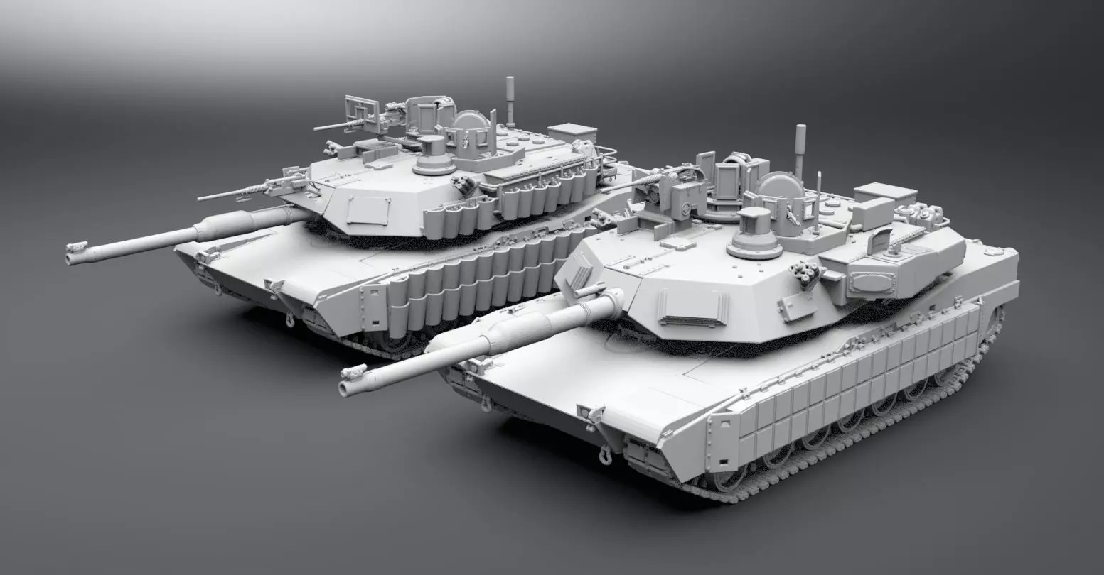 Abrams Tusk and Trophy Scale model 3D print model_0