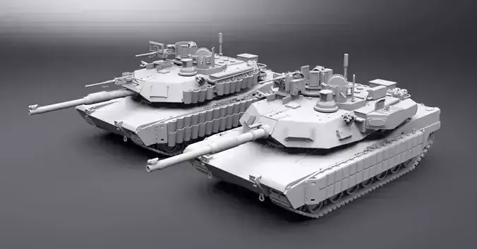 Abrams Tusk and Trophy Scale model 3D print model