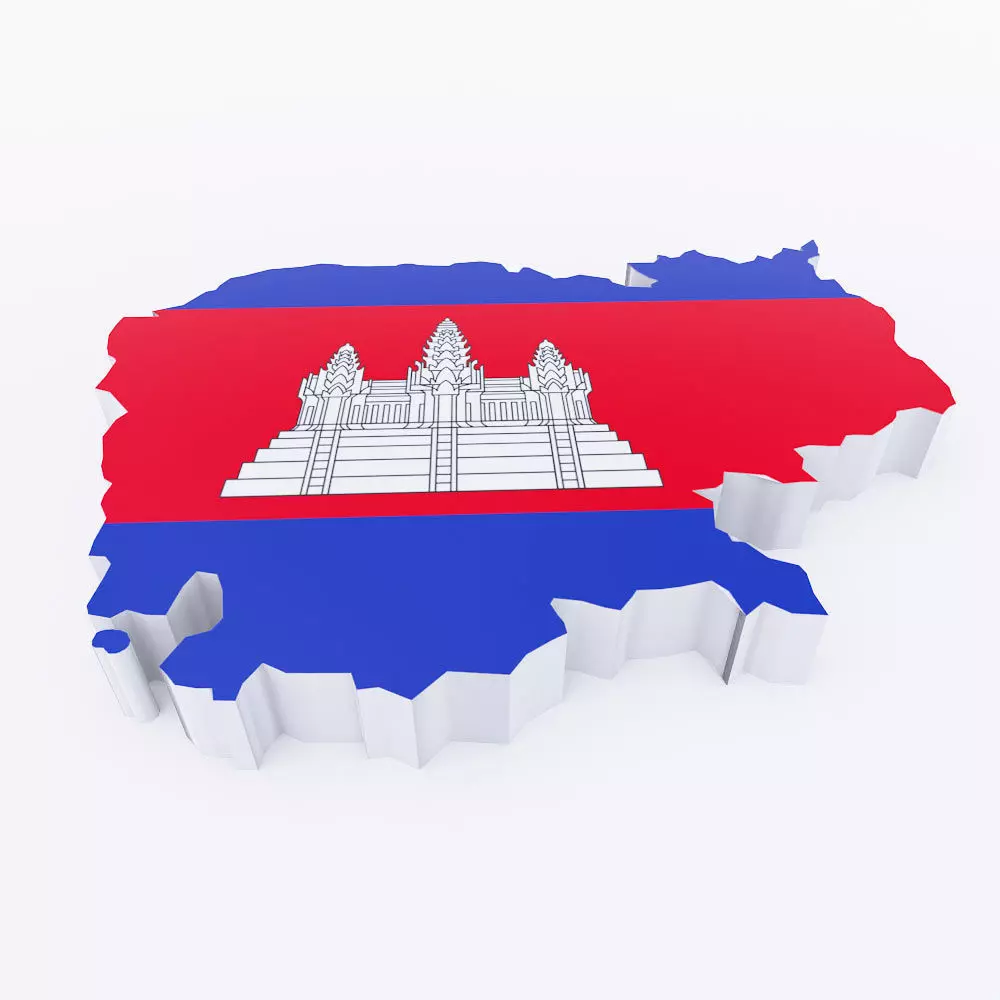 Cambodia map 3d model Low-poly 3D model_0