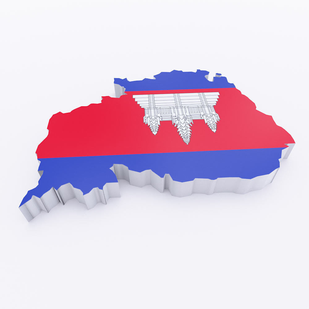 Cambodia map 3d model Low-poly 3D model_2