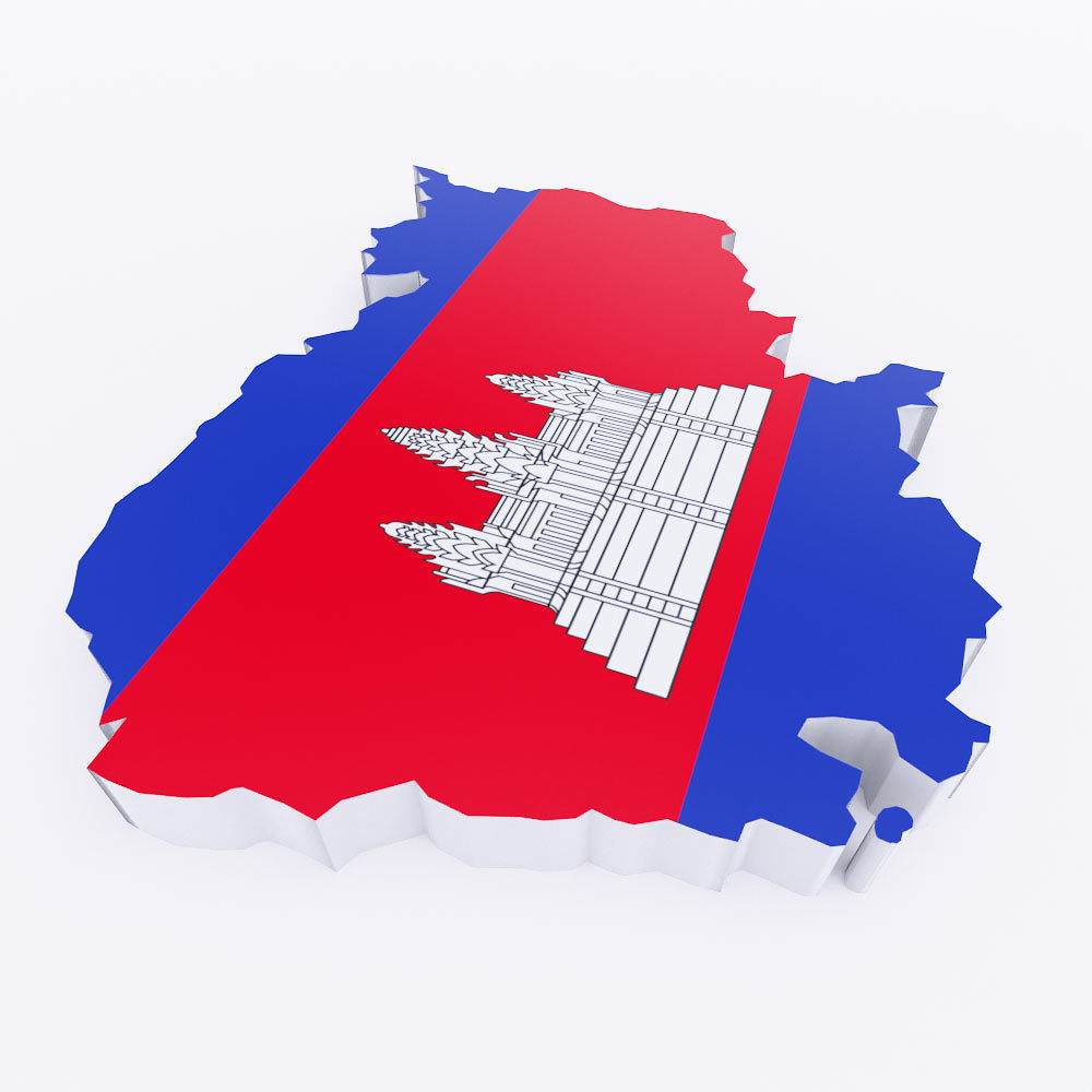 Cambodia map 3d model Low-poly 3D model_1