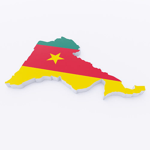 Cameroon country map 3d model  Low-poly 3D model