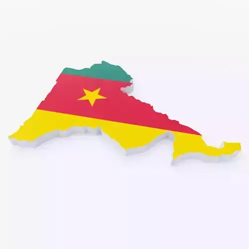 Cameroon country map 3d model  Low-poly 3D model