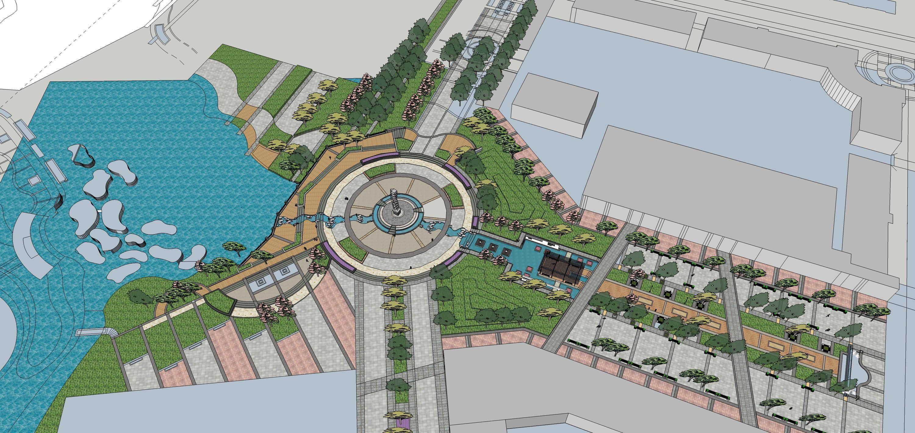 Sketchup Landscape Park 180 3D model_12