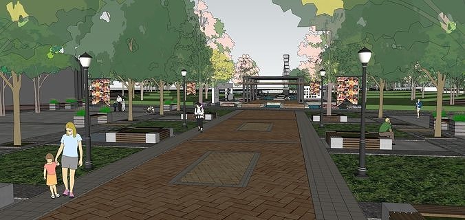 Sketchup Landscape Park 180 3D model 4