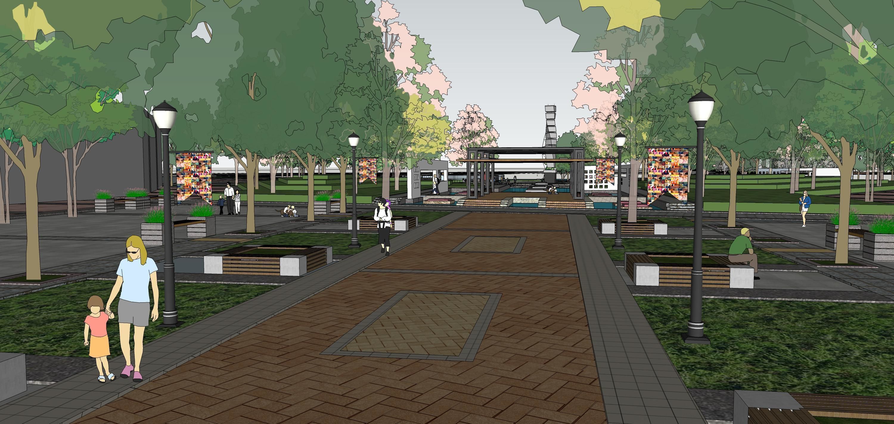 Sketchup Landscape Park 180 3D model_3