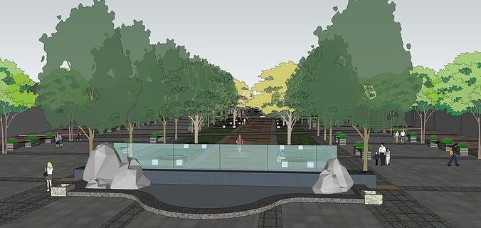 Sketchup Landscape Park 180 3D model 6