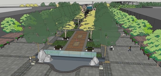 Sketchup Landscape Park 180 3D model 5