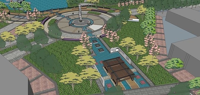 Sketchup Landscape Park 180 3D model 7