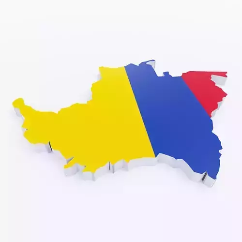 Colombia map lowpoly 3d model Low-poly 3D model