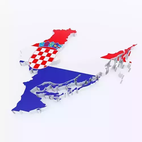 Croatia map 3d model 