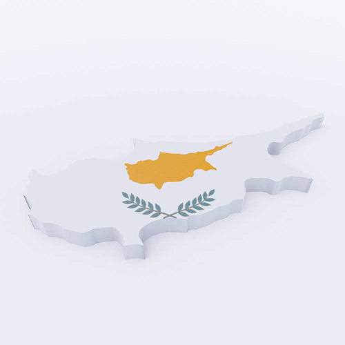Cyprus map 3d model  Low-poly 3D model