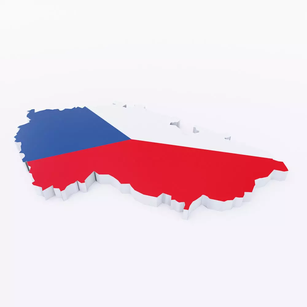 Czech Republic country map 3d model Low-poly 3D model_0