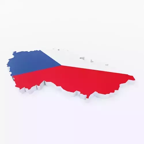 Czech Republic country map 3d model 