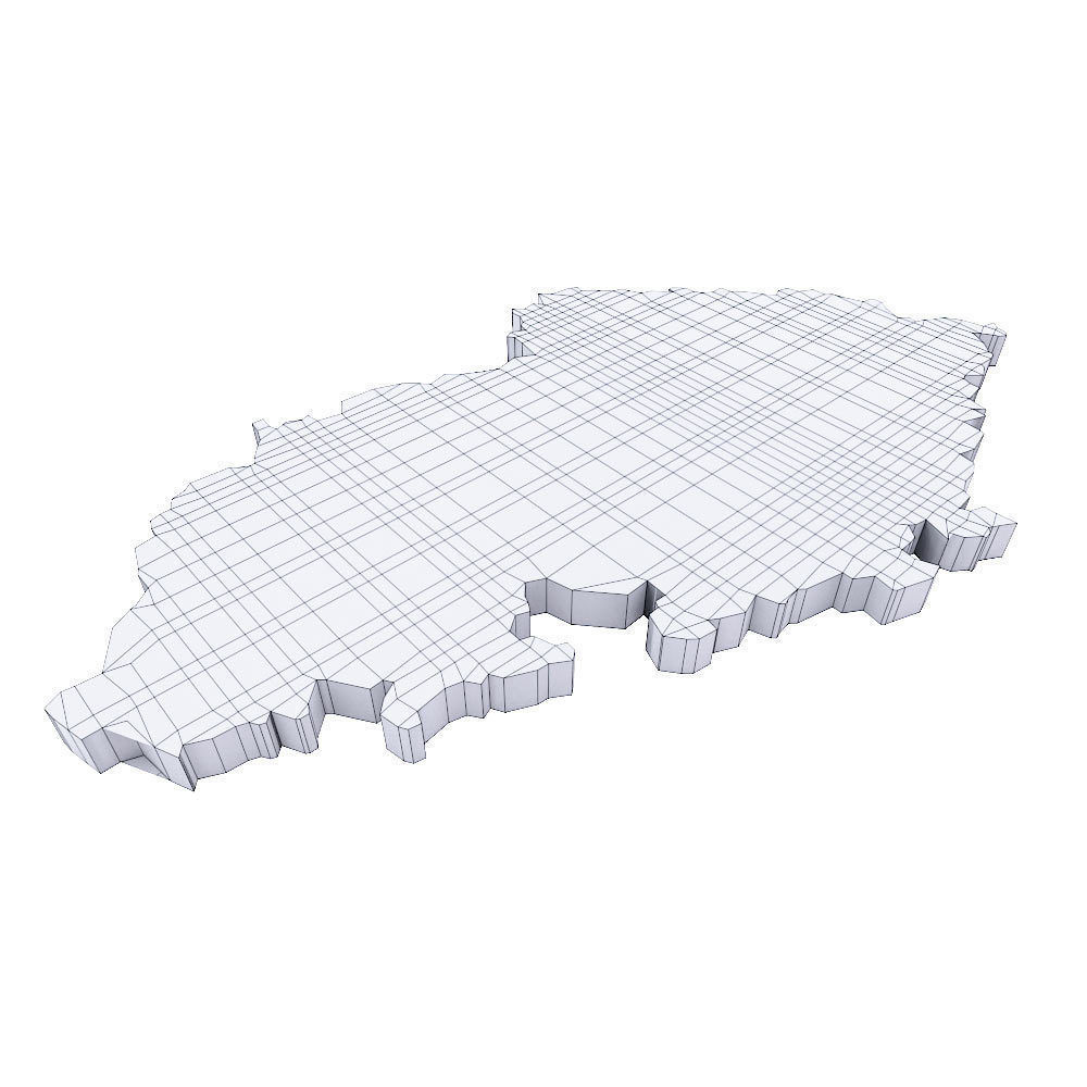 Czech Republic country map 3d model Low-poly 3D model_4